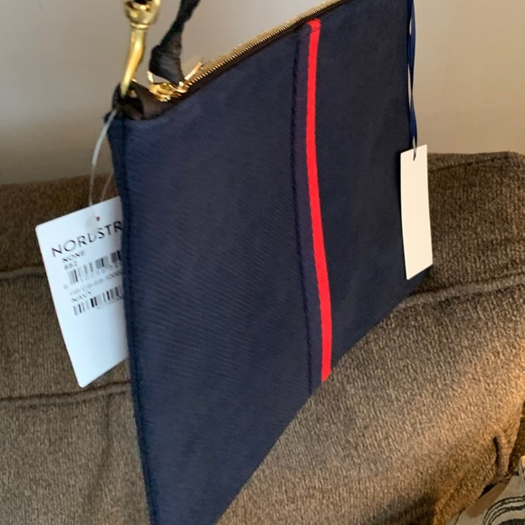 Authentic CLARE V Suede leather/leather strap zip top clutch/Crossbody - Picture 15 of 15